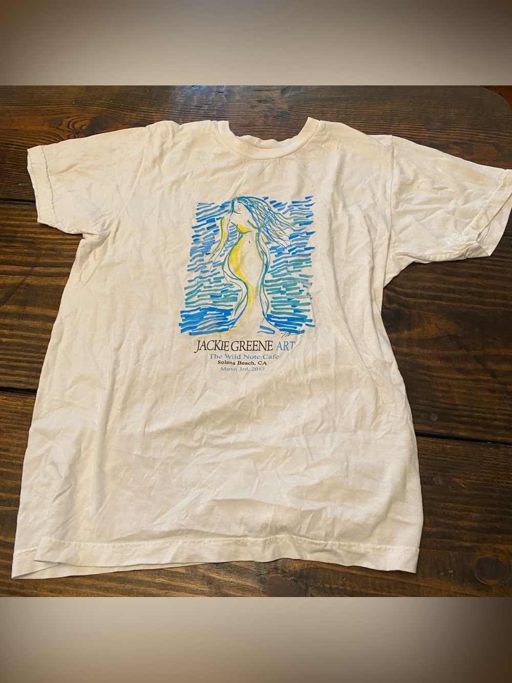 Jackie Greene art artist musician 2012 short sleeve organic cotton tee T-shirt M